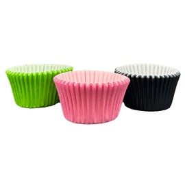 Scrumptious! - Cupcake Cases - Wicked Mix - 36PC 65GSM 51mm x 38mm Pink, Lime and Black Greaseproof Paper Baking Cases - Great for Birthday and Wicked Themed Party Muffins, Cakes and Bakes
