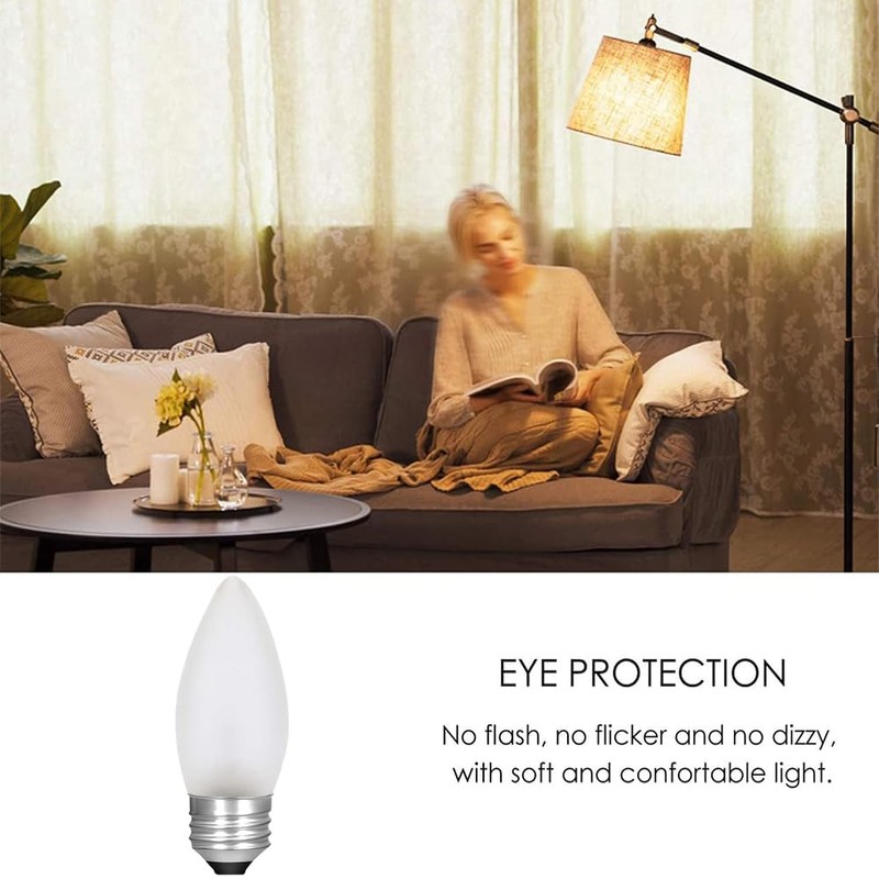 Jacqings 60 Watt Incandescent Light Bulbs, Medium E26 Candelabra Base