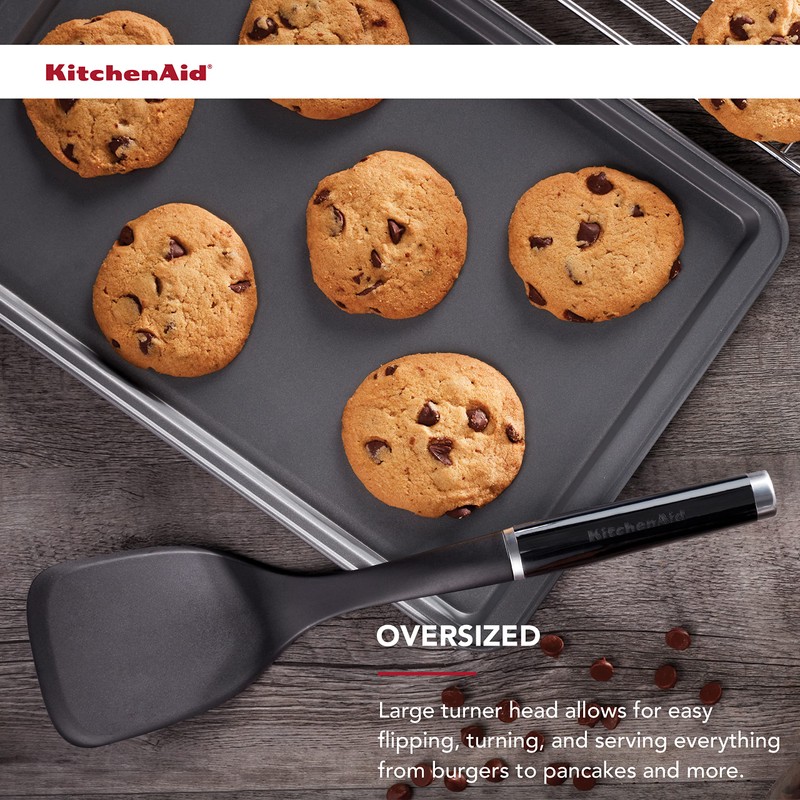KitchenAid Classic Solid Turner, Black, 13.5x 3.3 Inch