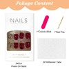 24 Pcs False Nails Short for Women, Cherry Buds, Full