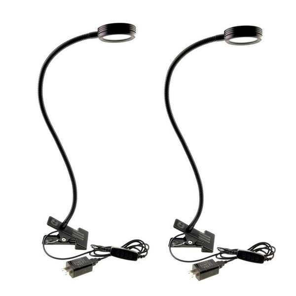 ZSGoes 2 Pack Clamp Gooseneck LED Desk Lamp, Clip on