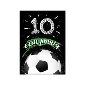 12 Invitations for 10th Birthday Party Boys Football