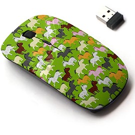 2.4G Wireless Mouse with Cute Pattern Design for All Laptops and Desktops with Nano Receiver - Funny Horse