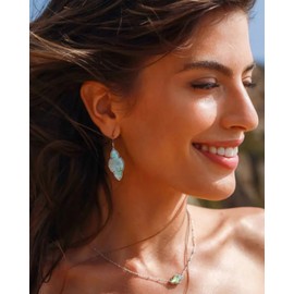Kendra Scott Abbie Drop Earring in 14k Gold-Plated Brass, Fashion Jewelry for Women, Iridescent Abalone