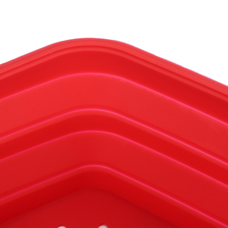 Red Silicone Microwave Splatter Cover with Handle Collapsible Microwave Food