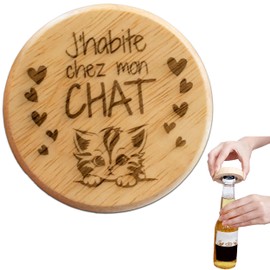 ERNESTINE - Original cat gift magnetic bottle opener - gift idea for women mom granny cat lovers - original cat humour gift for women mothers day and grandma