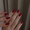 Wine Red Press on Nails Short Almond Shaped, SXVME Short
