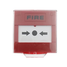 Alnicov Resettable Call Point with Alarm Sounder Lift Cover Protector, Surface Mount with LED Status Indicator, Red Plastic, Emergency Exit Door Lock Release Switch