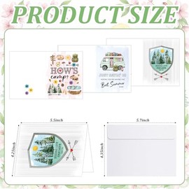12 Set Sleepaway Camp Essential for Girl Boy Summer Camp Flat Card and Envelope Kit 5.5 x 8.5" Letter from Parent Home Mom Grandma Summer Stationery E