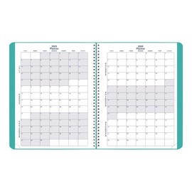 Blueline® Essential Academic Monthly Planner, 14 Months, July 2025 to August 2026, Twin-Wire Binding, Soft Vicuana Cover, 11" x 8.5", Blue (CA701F.02-26)