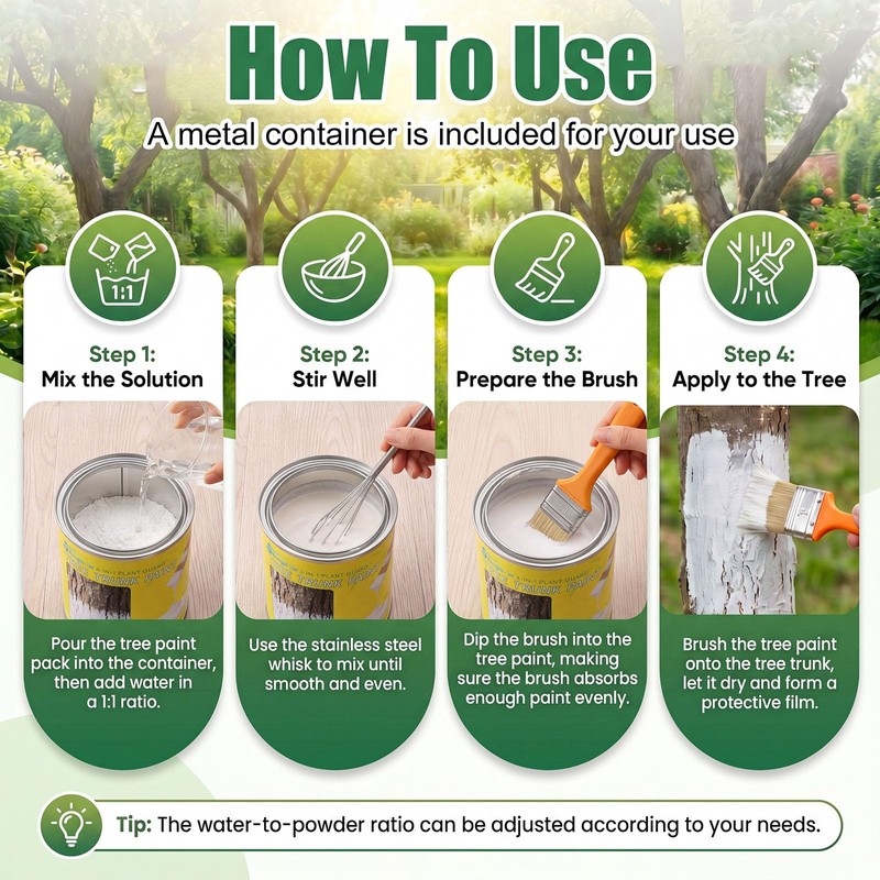 Singhoow Tree Whitewash Paint Tree Trunk Paint Kit, DIY Trees