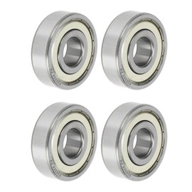ACROPIX 6303ZZ Deep Groove Ball Bearings P0 17x47x14mm Lubricated Bearings Double Metal Seal Silver Tone Scooter Skateboard Wheel - Pack of 4