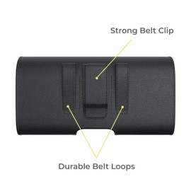 for Schok Volt SV55, Premium Leather AGOZ Pouch Case Holster Cover with Belt Clip & Belt Loops