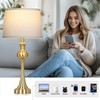 Cinyirong 28.75" Gold Table Lamps for Living Room,Touch Lamps for