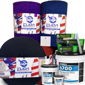 Trailer Hardware Kit-Cuda Boat Trailer Bunk Carpet 30 Inch Wide-FOREVER44-Red 30" x 25Ft-2000 Staples-Bunk Wrap for Boat Trailers Waterproof Forever Kit44