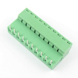 DBParts 10 Sets 10-Pin (10 Pole) 3.81mm Pitch Angle Screw Pluggable Terminal Block Plug Connector Panel PCB Mount DIY