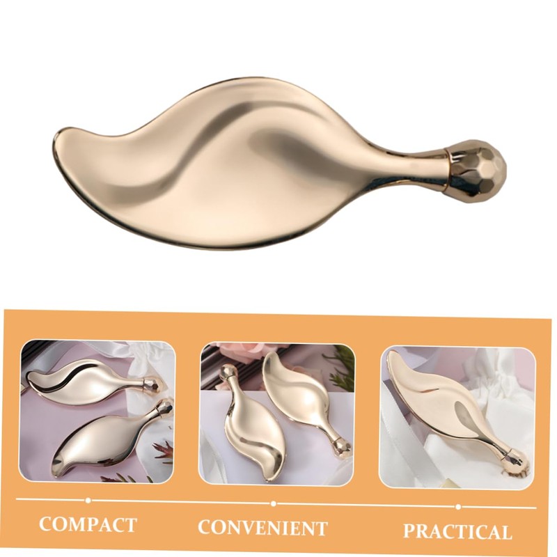 Baluue 2pcs Facial Massage Roller and Gua Tool Leaf-shaped for