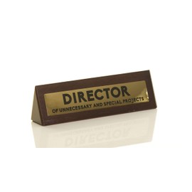 Boxer Gifts ‘Director of Unnecessary Projects’ Novelty Wooden Desk Warning Sign Funny Office Humor Gift for Colleague Or Boss 4.5cm x 17.5cm