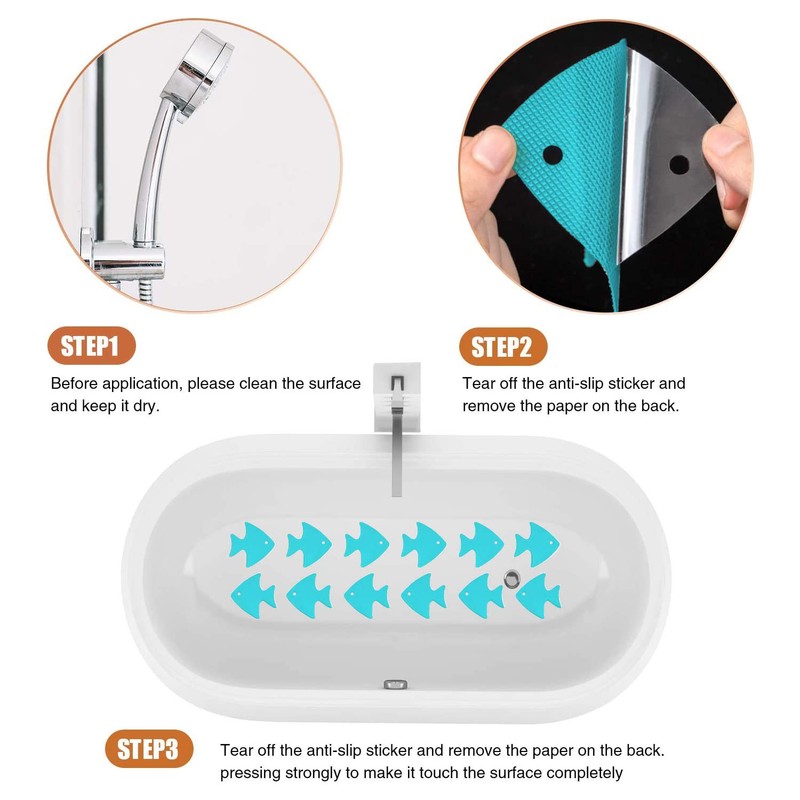 Secopad Bathtub Stickers Non-Slip, 24 PCS Safety Shower Treads Adhesive