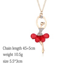 ZZ ZINFANDEL Gold Ballerina Girl Necklace Pendants Dancer Ballet Recital Gift,Ballerina Dance Necklaces for Teen Girls Jewelry Pendants Friendship Necklace Chains (Style B)