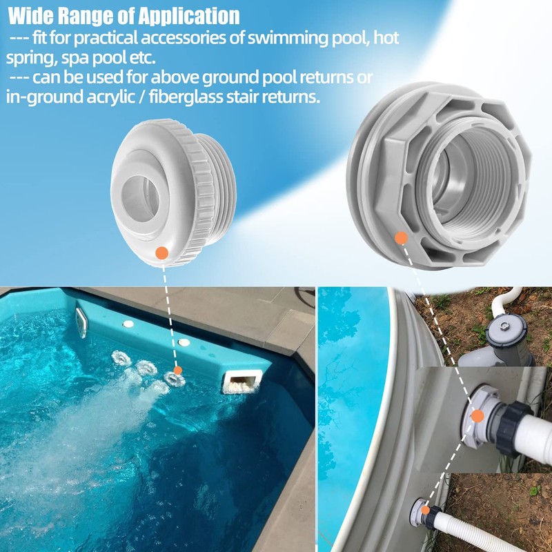Pool Jet Nozzles, 3/4" Directional Flow Eyeball Inlet Jet Fitting