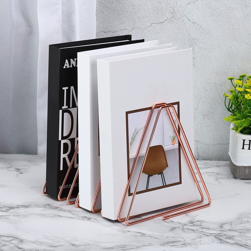 PATIKIL Triangle Desktop File Holder Rack, Metal Vinyl Record Stand