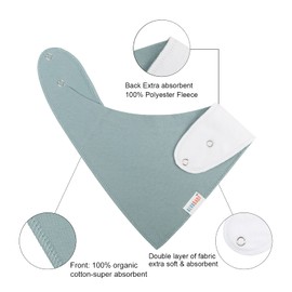 ALVABABY Baby Drool Bibs Cotton Super Absorbent 12 pcs For Drooling Teething Feeding Reusable Adjustable Snap Unisex Boys Girls 12SD04-CA