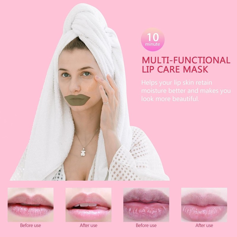 Mascarillas para Labios Naturales y Seguras Colágeno, Paquete de 20