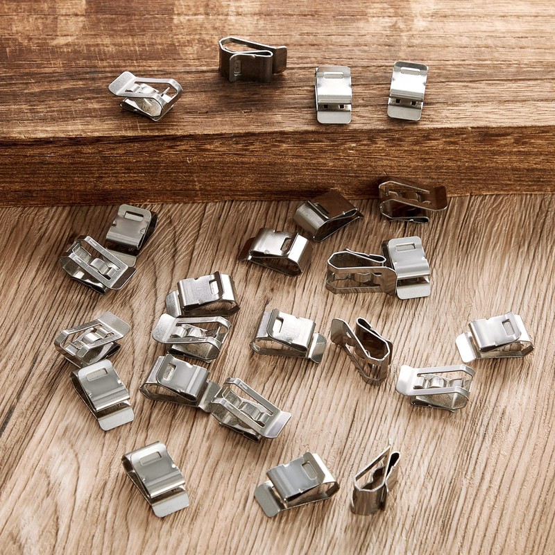 100 Pcs Stainless Steel Cable Clips S Clip Metal Trailer