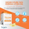 HAIM DHA 1000 Omega-3 Fish Oil - 90% Purity with