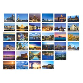 Fendawn Strive 30 PCS Beautiful World Scenery Classic Scenery Postcard Artistic Retro Photo Postcards