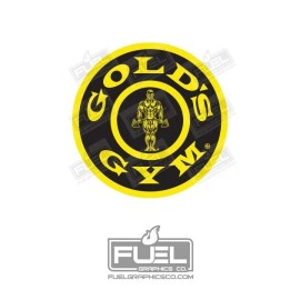 Gold's Gym Premium Vinyl Decal Exercise Weightlifting Bodybuilding Workout - 6" Round