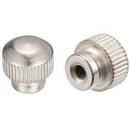 sourcing map Knurled Thumb Nuts, 2pcs M4 x D13mm x H13mm Carbon Steel Knurled Nut with Collar High Head Blind Hole Knurled Thumb Nuts for 3D Printer Parts