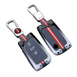 Happyit Zinc Alloy Car Key Case Shell for Volkswagen VW Passat B8 Arteon CC New Magotan B5 Jetta Skoda A7 Variant Key Shell Protector (Grey)