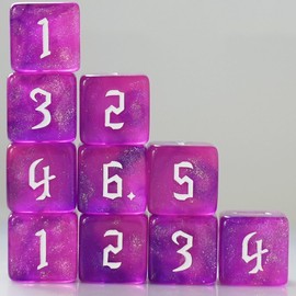 10 PC D6 dice 16mm Acrylic Dice Set for RPG MTG DND Dice Table Games and Board Games (Pink)