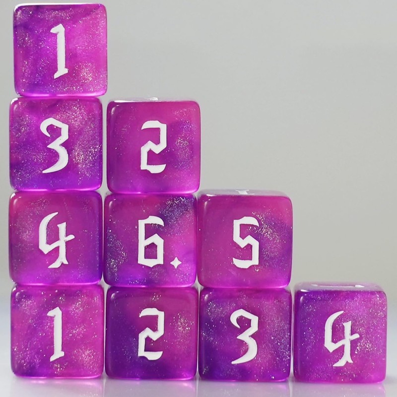 10 PC D6 dice 16mm Acrylic Dice Set for RPG