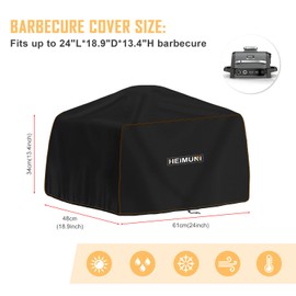 HEIMUNI Grillabdeckung Wetterfest Grill Abdeckhaube Wasserdicht, Abdeckplane Grill Grillhaube UV-Beständiges Abdeckung für Elektrogrill für Ninja Woodfire Außengrill OG700/OG701/OG751, 61x48x34cm
