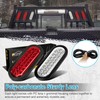 Partsam 2xRed + 2xWhite 6" 24 LED Oval Stop Turn