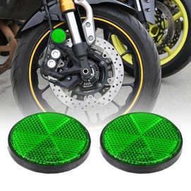 X AUTOHAUX 4pcs M6x1.0 Green Screw Mount Warning Reflector for Motorcycle Bike