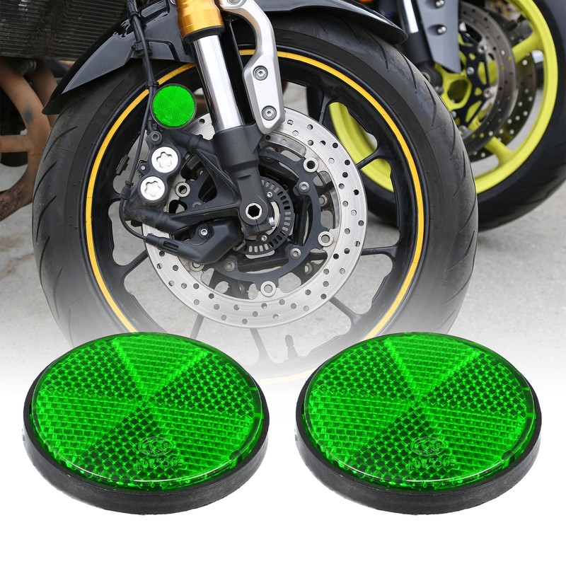 X AUTOHAUX 4pcs M6x1.0 Green Screw Mount Warning Reflector for