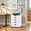 ZENY 5 Drawers Chest, Mobile File Cabinet with Casters, Home