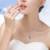 Uloveido Light Blue Cubic Zirconia Stud Earrings,Rectangular Necklace,7 Stones Ring,
