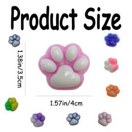 24 PCS cat paws, Taba squishy paw, Cat Paw Fidget Toys,squishy toys with Many Colors. For Kids Adults Boys Girls Birthday Party Anxiety Relaxation Gifts (24pcs-1)