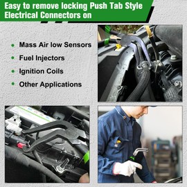 Electrical Disconnect Pliers, 8in Automotive Electrical Connector Pliers, Universal Plug & Fuel Line Disconnect Tool for Car, Long Spark Plug & Air Flow Sensor Repair Pliers(Blue Color)