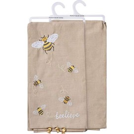 Primitives by Kathy Kitchen Dish Towel -Beelieve, Embroidered Bee Design