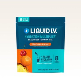 Liquid I.V. Hydration Multiplier - Tropical Punch - Hydration Powder Packets | Electrolyte Powder Drink Mix | Convenient Single-Serving Sticks | 8 Vitamins & Nutrients | 1 Pack (16 Servings)​