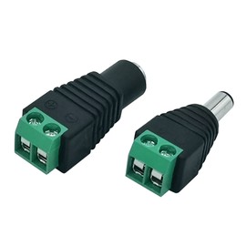 12V DC Power Connector 5.5mm x 2.1mm 24V Power Jack Plug Barrel Adapter for CCTV Security Camera Led Strip Light (2 x Male + 2 x Female)