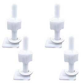 Toilet Seat Screws Replacement Plastic Toilet Seat Hinge Bolt Screws with Plastic Nuts and Washers Parts Kit for Fixing The Top Toilet Seat, White (2 Pair NO.6)