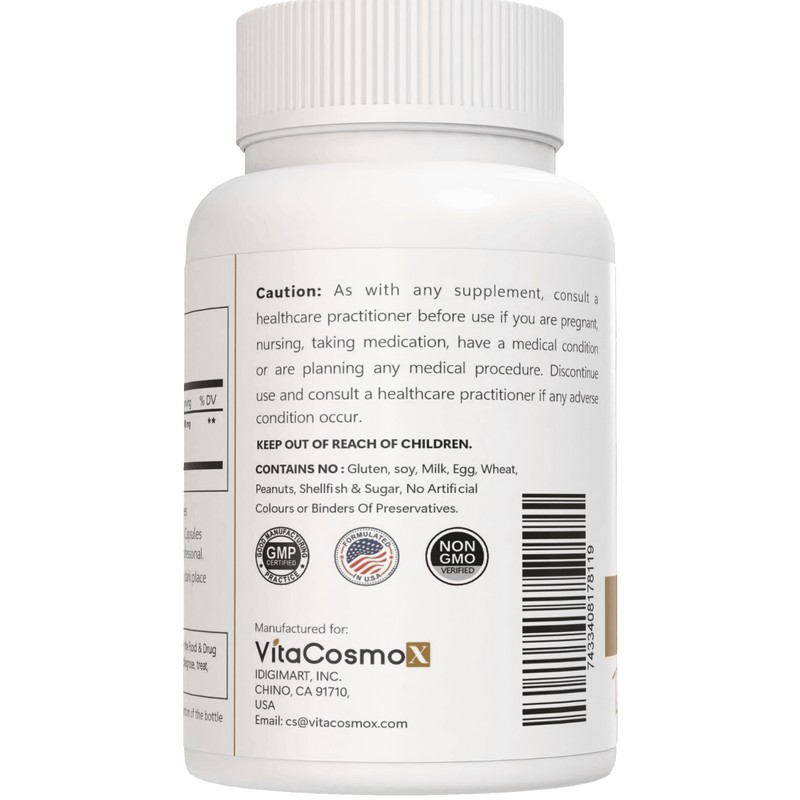 VitaCosmoX Mastic Gum 1000mg 120 Capsules | Non-GMO & Gluten