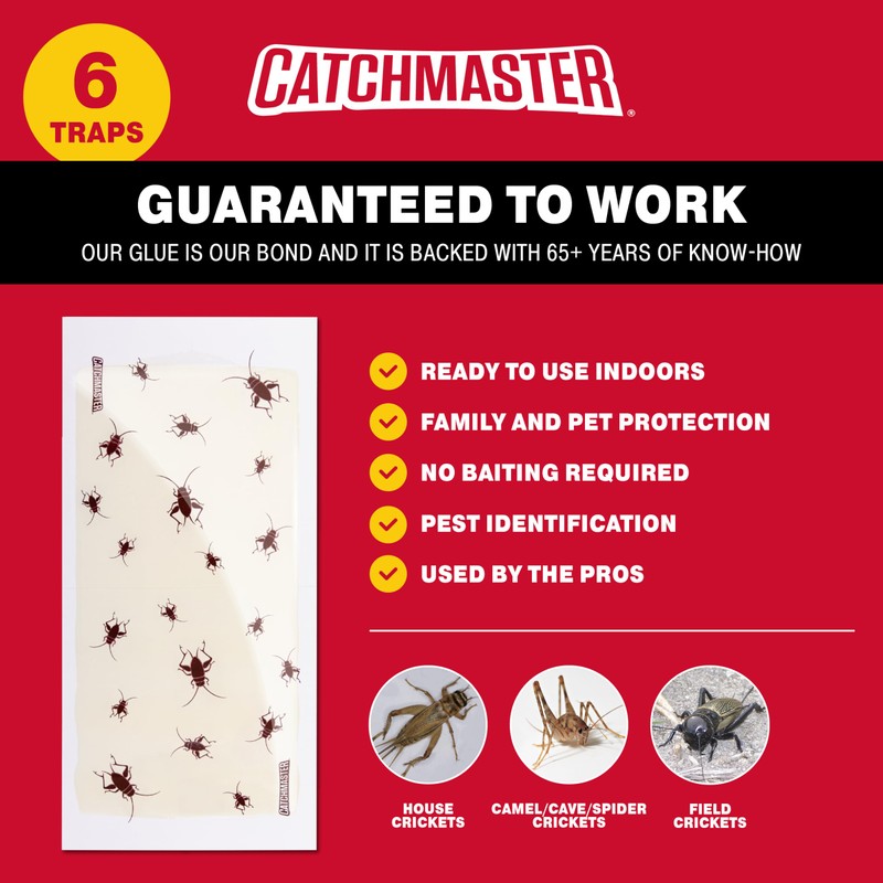 Catchmaster Cricket XL Giant Glue Boards 6-Pk, Adhesive Bug Catcher